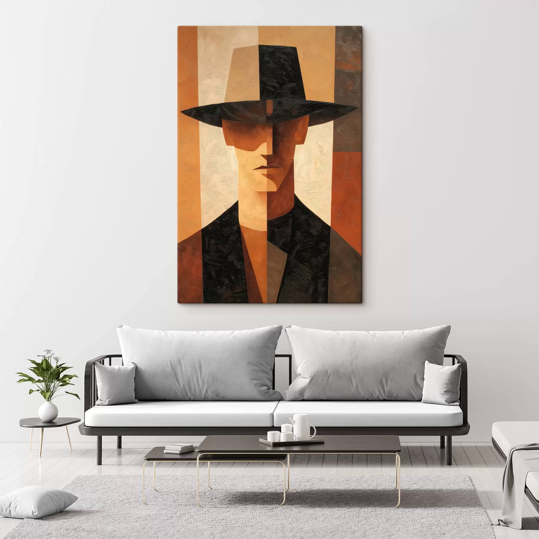 murales de pared Retrato abstracto geométrico s48231