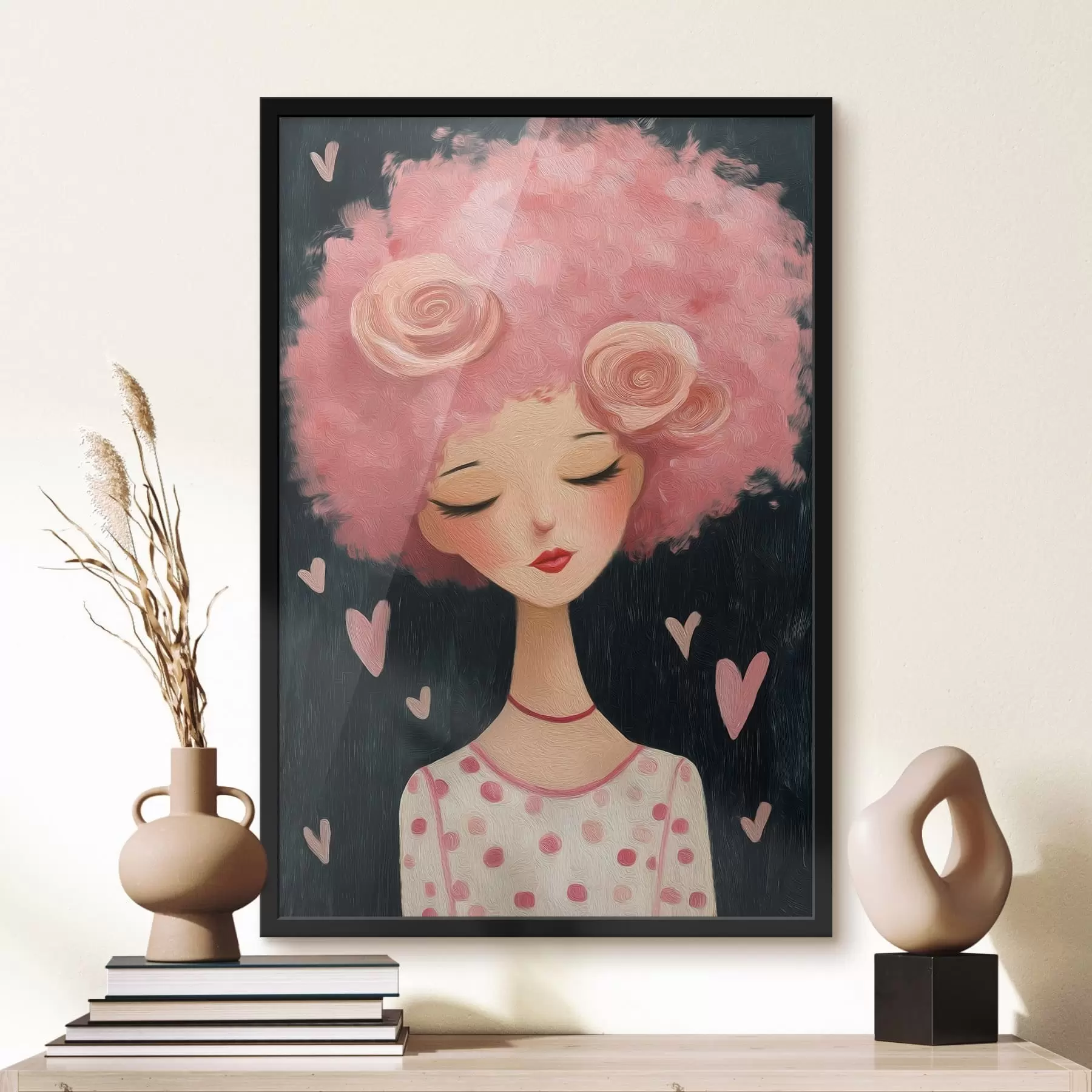 murales de pared Chica con el pelo rosa f48227