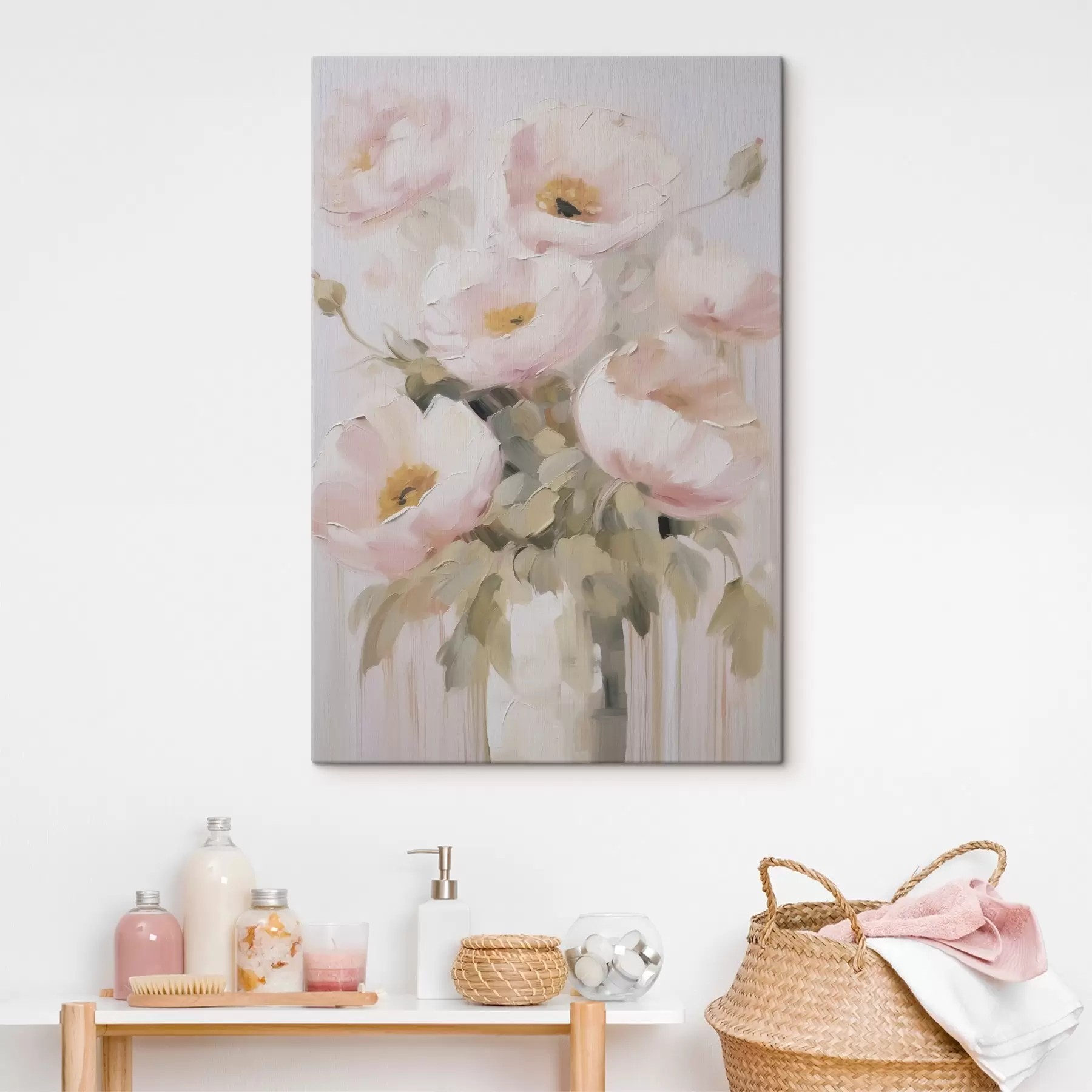 murales de pared Flores abstractas en un jarrón, imitación de pintura. s48264