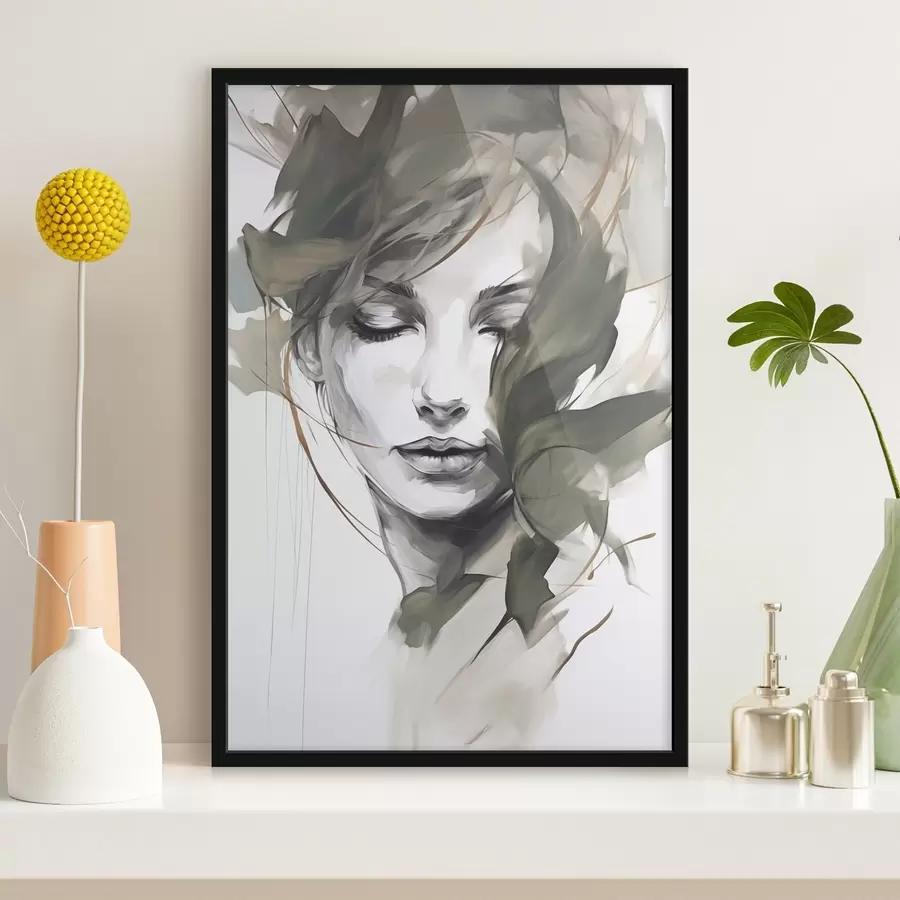 murales de pared Retrato femenino abstracto f48270