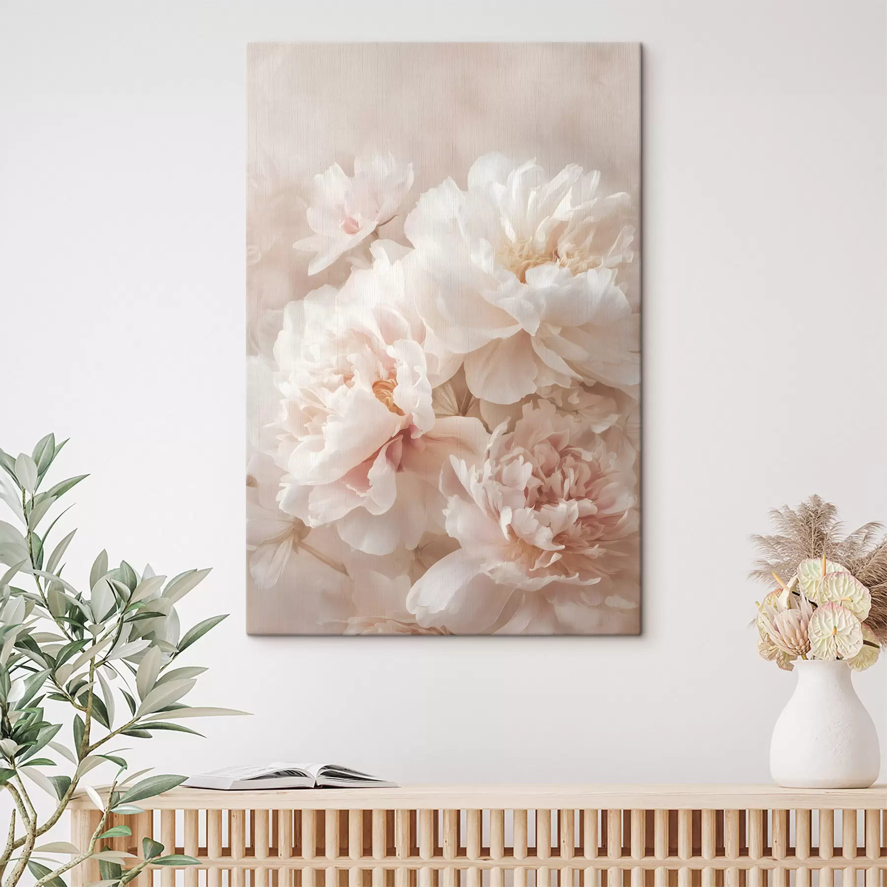 murales de pared exuberantes peonías rosas s47953