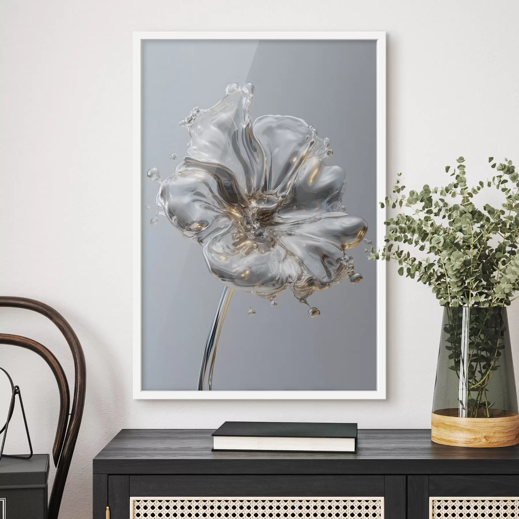 murales de pared flor con textura líquida f47955