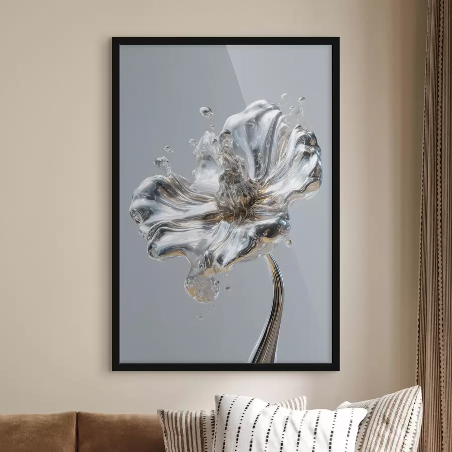 murales de pared flor con textura líquida f47956