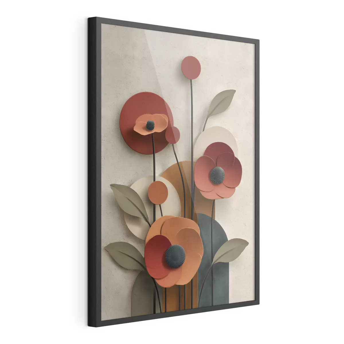 Poster flores en un estilo simplificado con efecto de volumen f48293