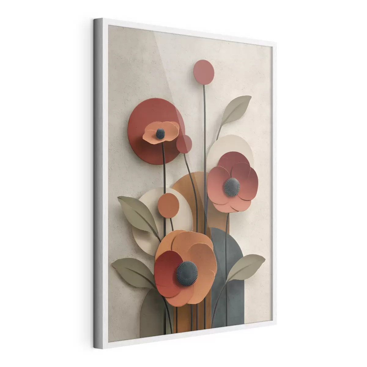 Poster flores en un estilo simplificado con efecto de volumen f48293