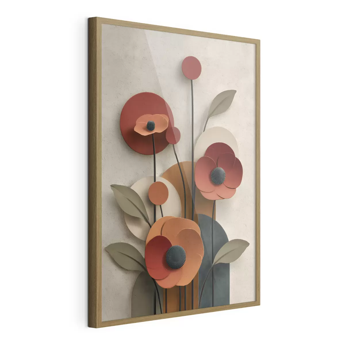Poster flores en un estilo simplificado con efecto de volumen f48293