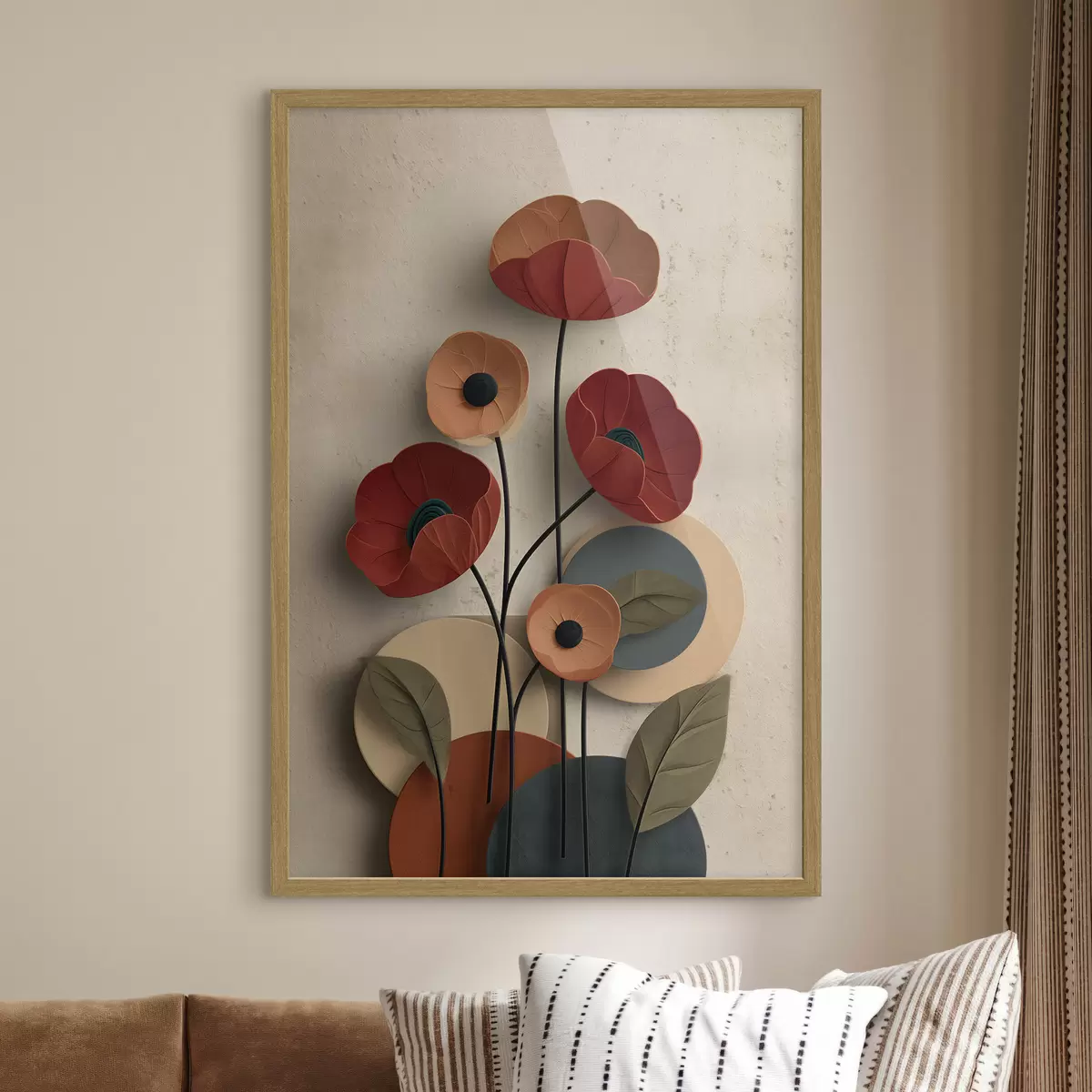 Poster flores en un estilo simplificado con efecto de volumen f48294