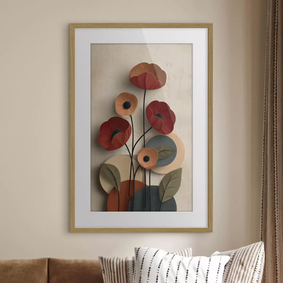 Poster flores en un estilo simplificado con efecto de volumen f48294