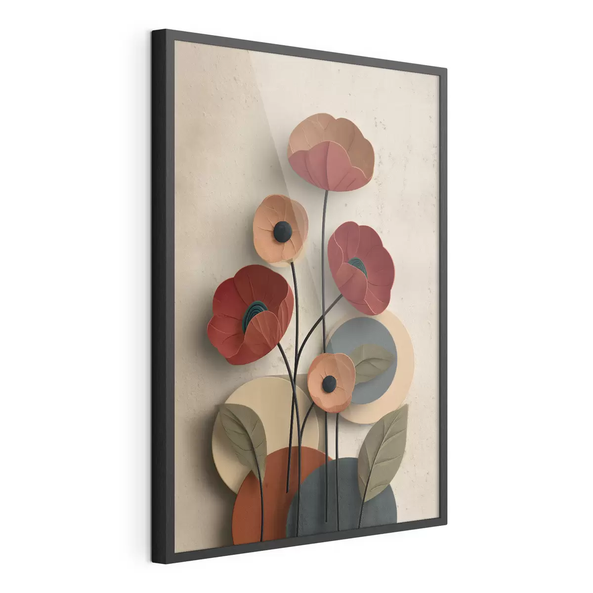 Poster flores en un estilo simplificado con efecto de volumen f48294
