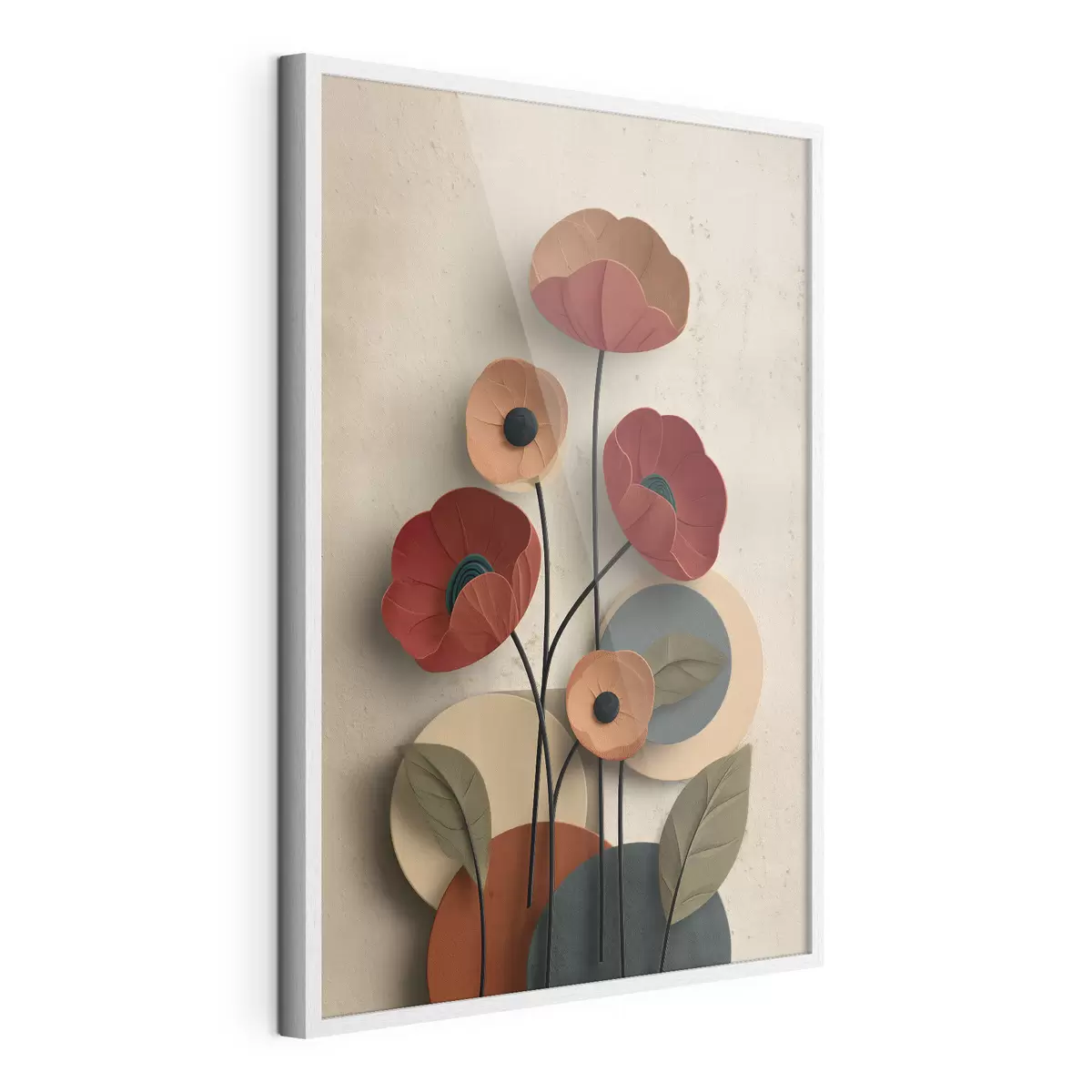 Poster flores en un estilo simplificado con efecto de volumen f48294