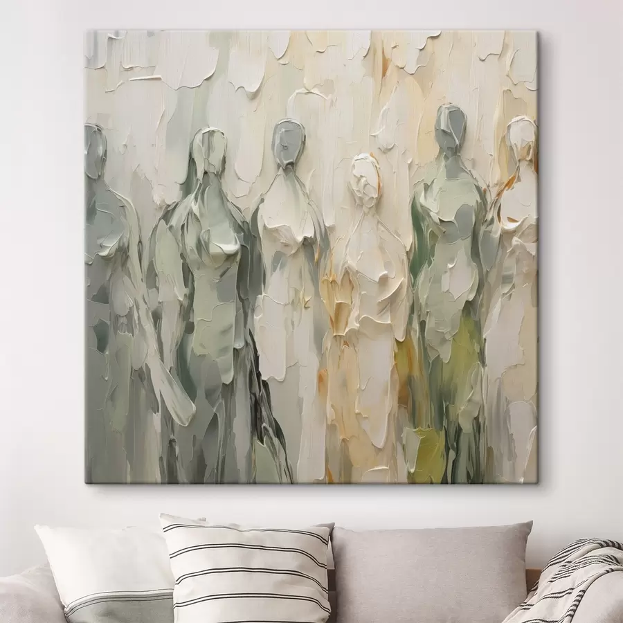 murales de pared Siluetas abstractas imitación de pintura s48275