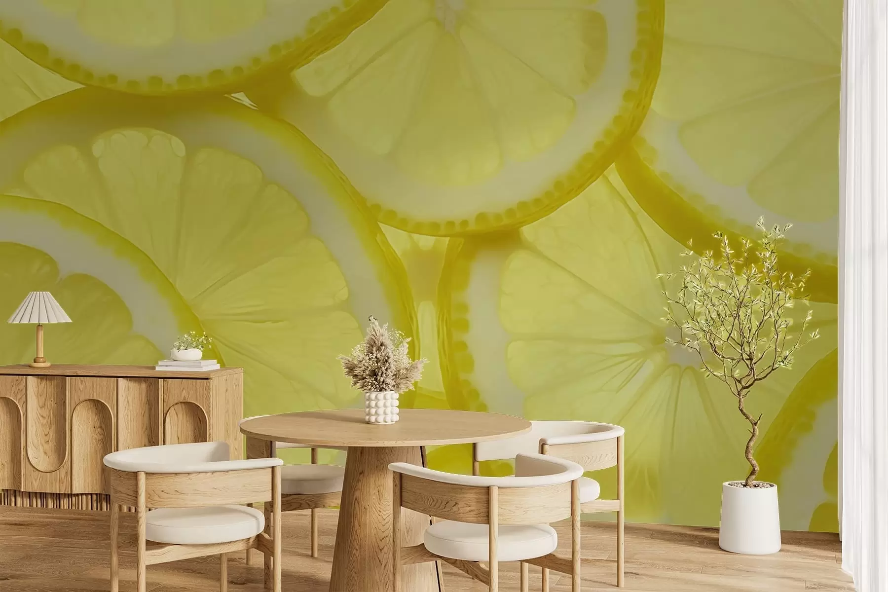 murales de pared Textura de rodaja de limón w05351