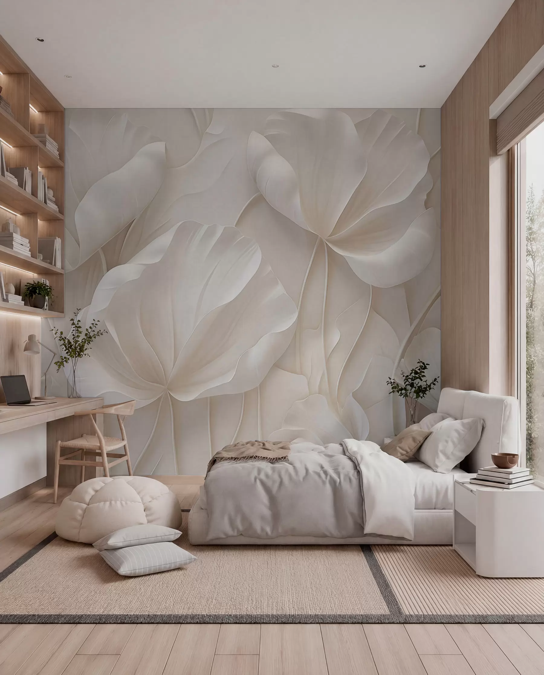 murales de pared Flores esculpidas w05355