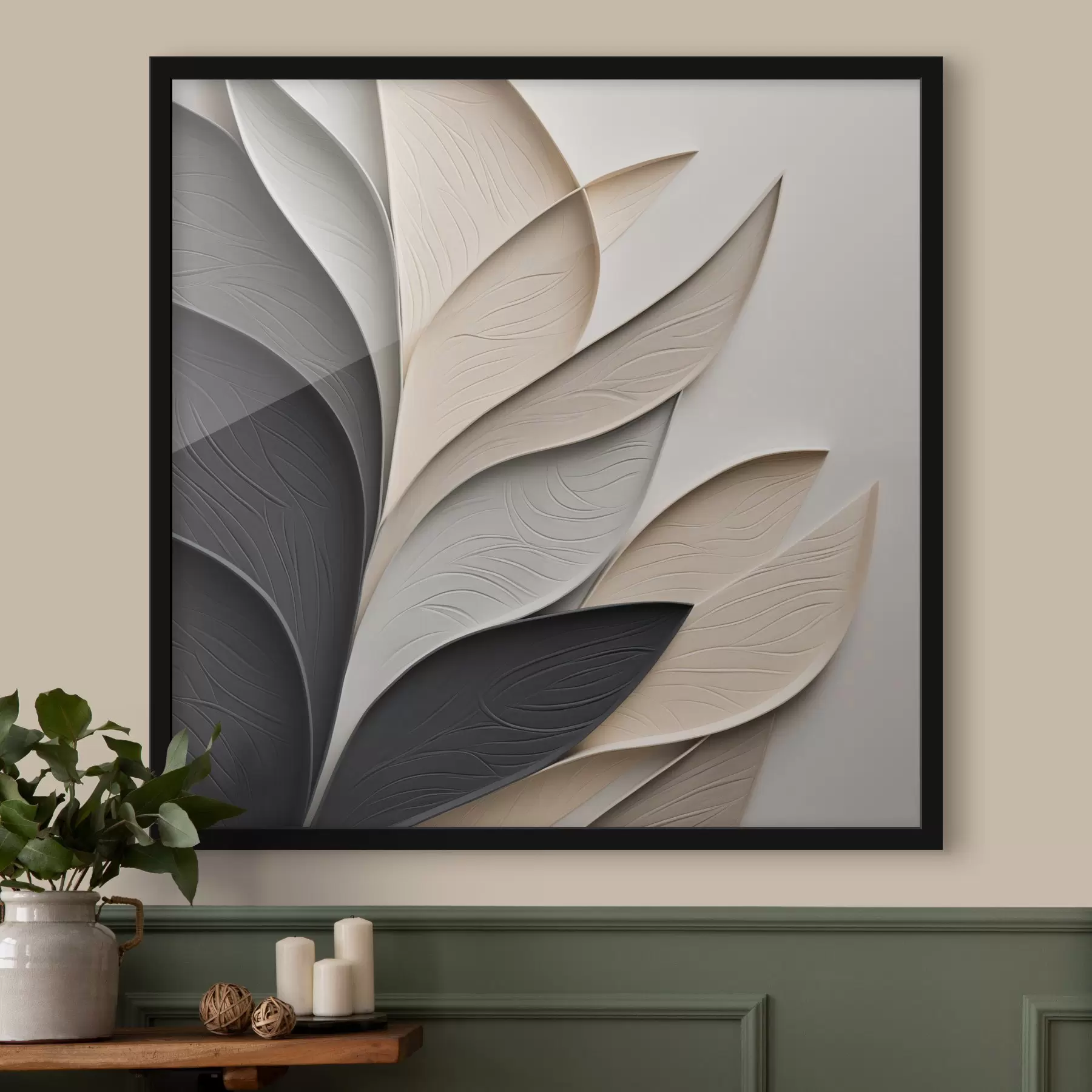 murales de pared Hojas en claroscuro f48382