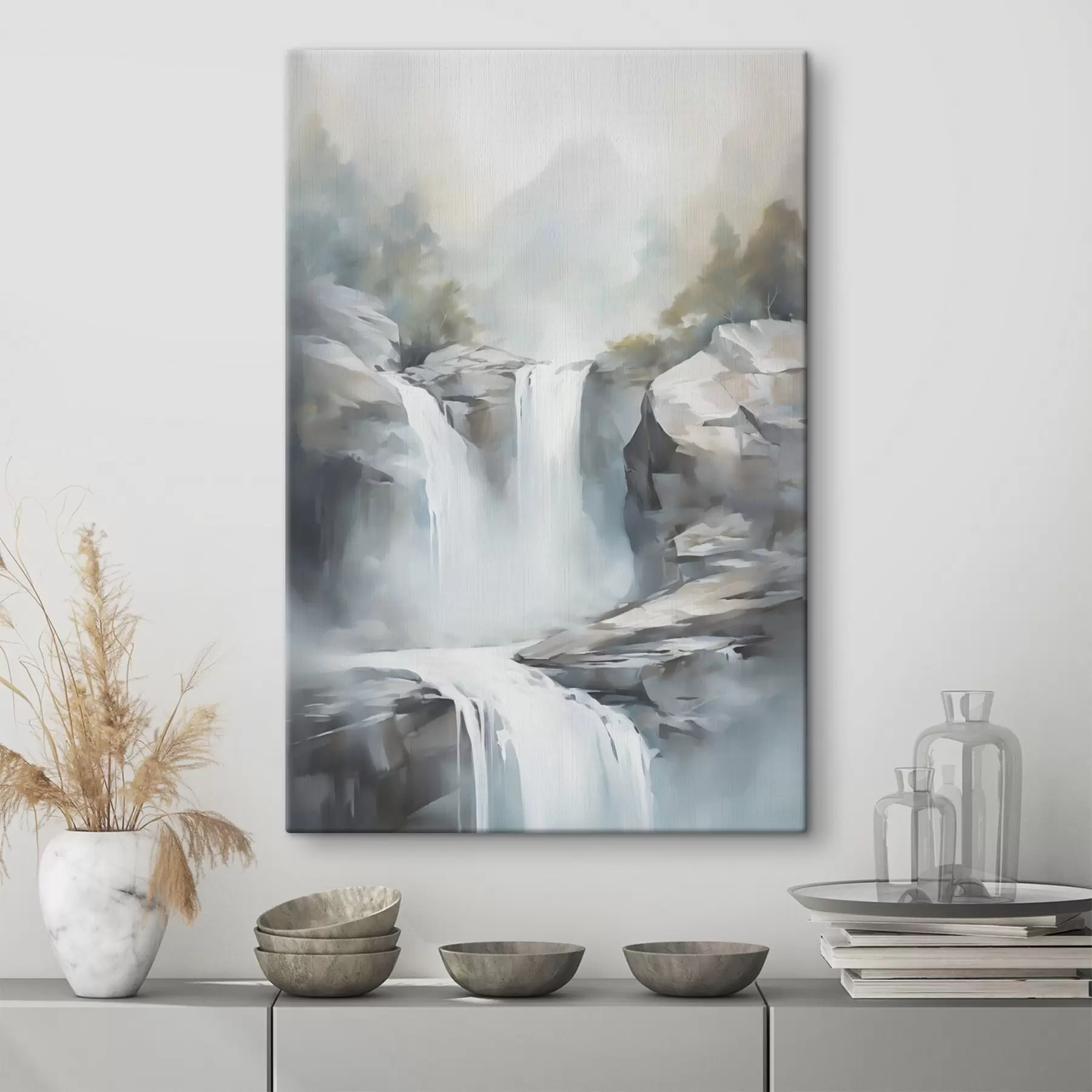 murales de pared Imitación de una cascada en un cuadro s48416