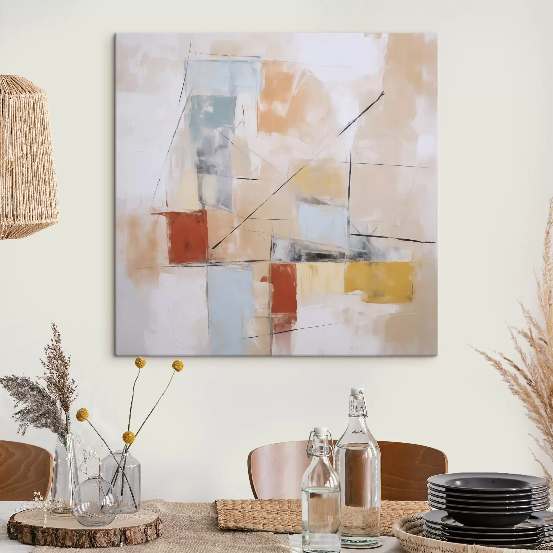 murales de pared Imitación abstracta y caótica de una pintura desgastada s48418