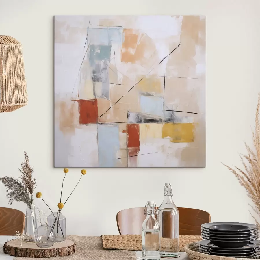 murales de pared Imitación abstracta y caótica de una pintura desgastada s48418