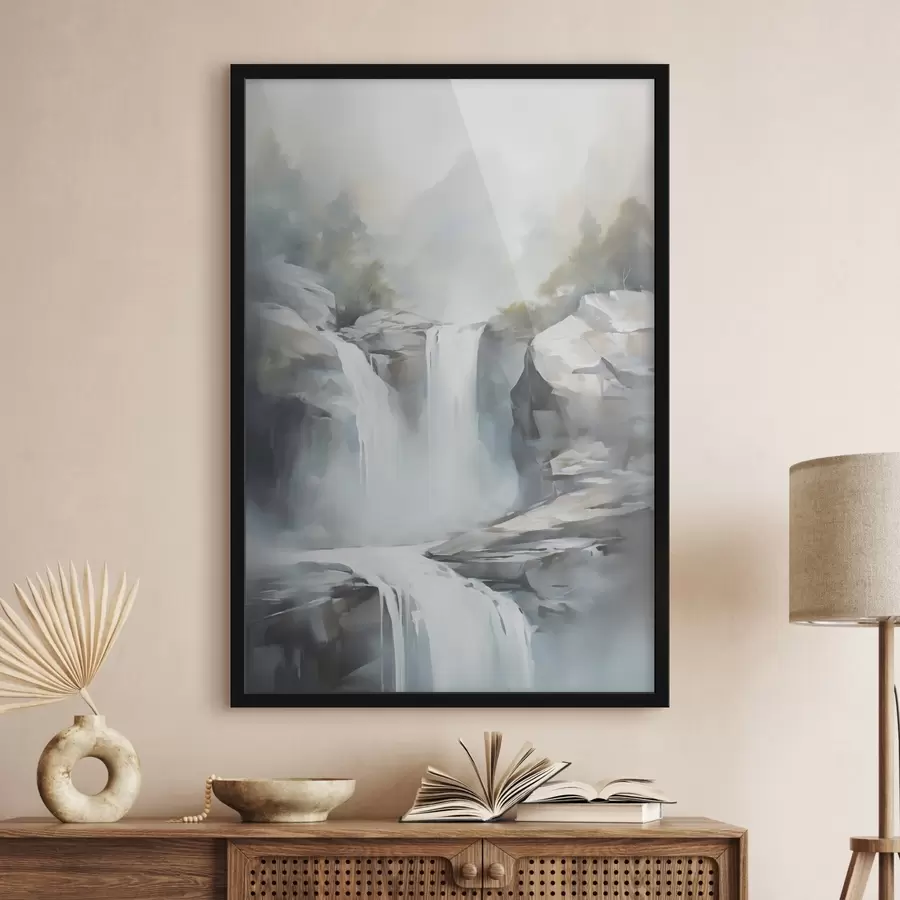 murales de pared Imitación de una cascada en un cuadro f48416