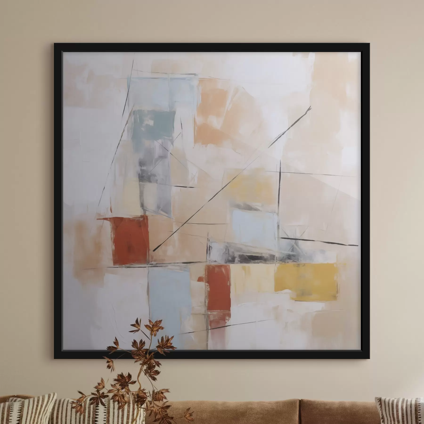 murales de pared Imitación abstracta y caótica de una pintura desgastada f48418