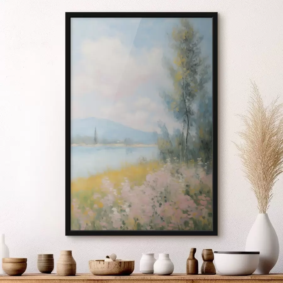 murales de pared Paisaje inspirado en una pintura difuminada f48420