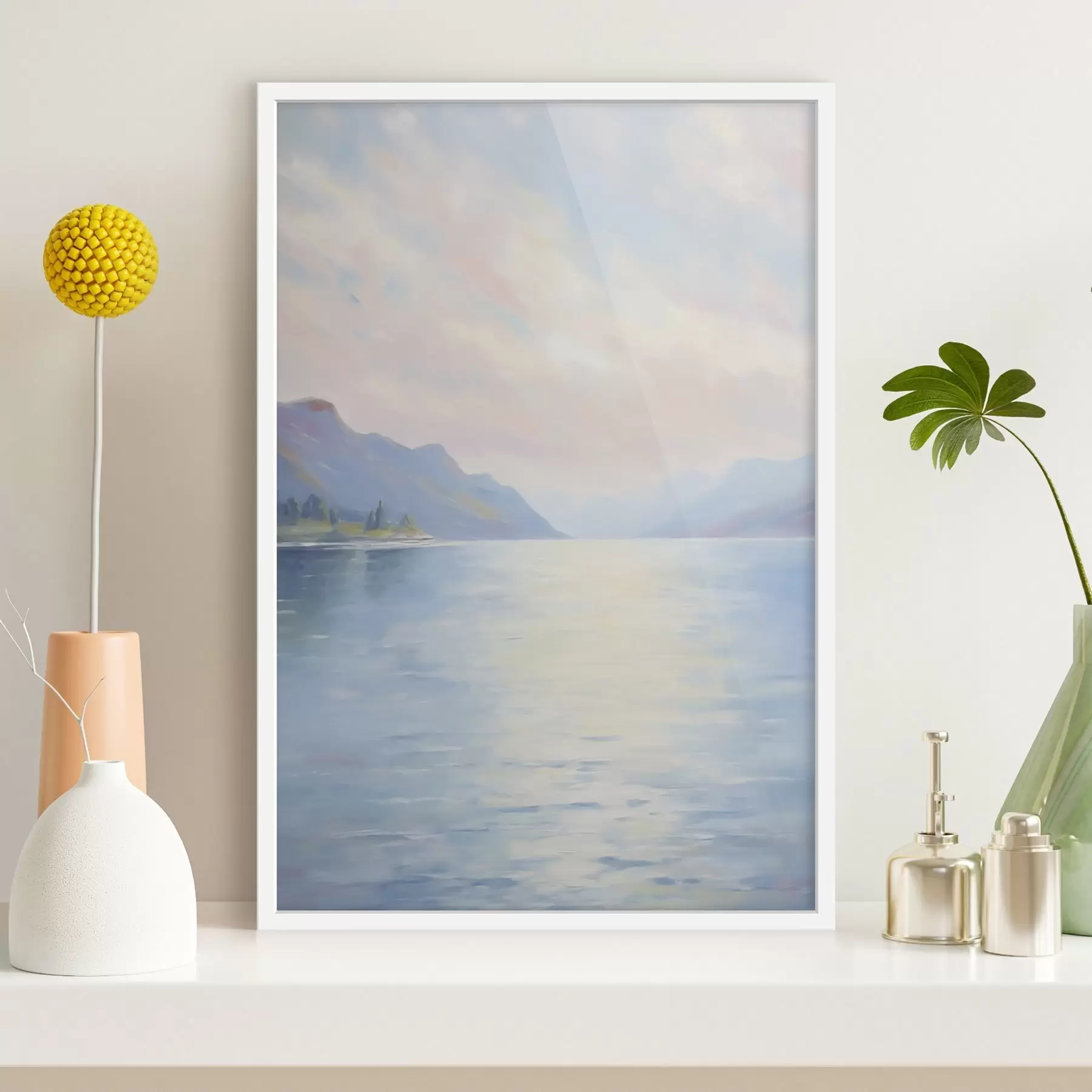 murales de pared Imitación de un cuadro de un lago f48424