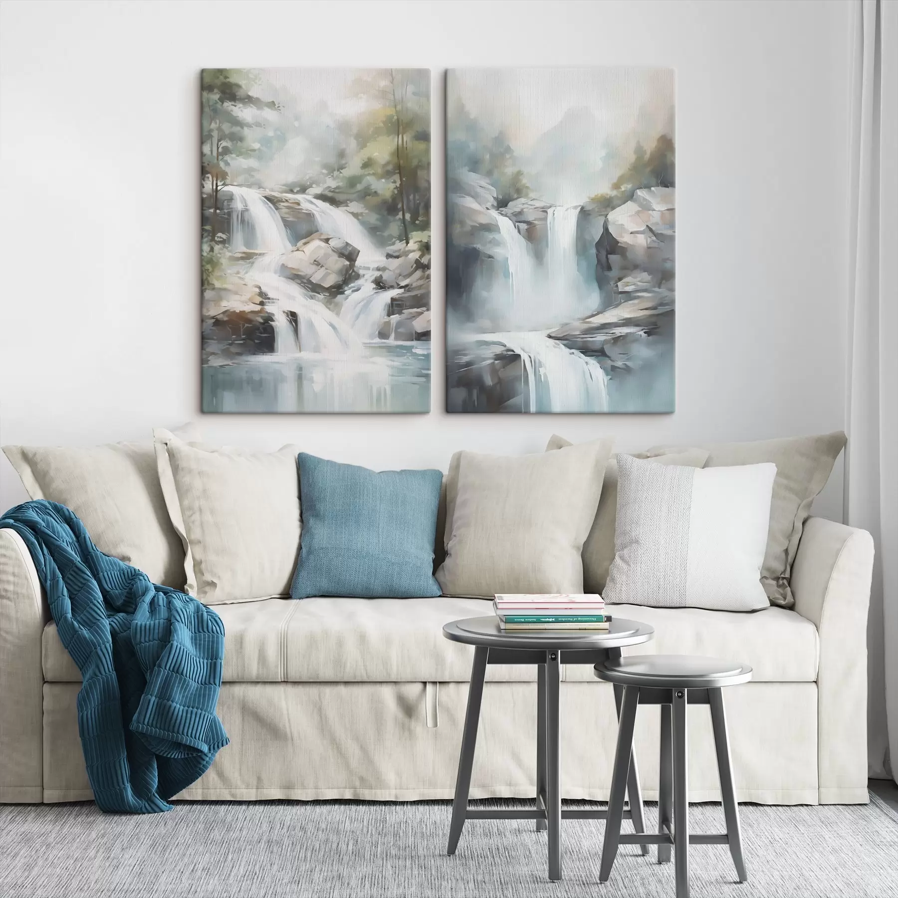 murales de pared Imitación de una cascada en un cuadro m30212