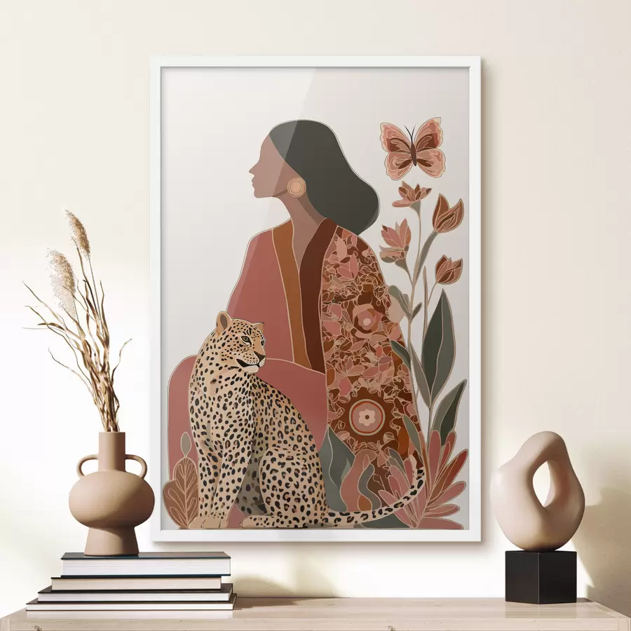 murales de pared Mujer con hojas f48433