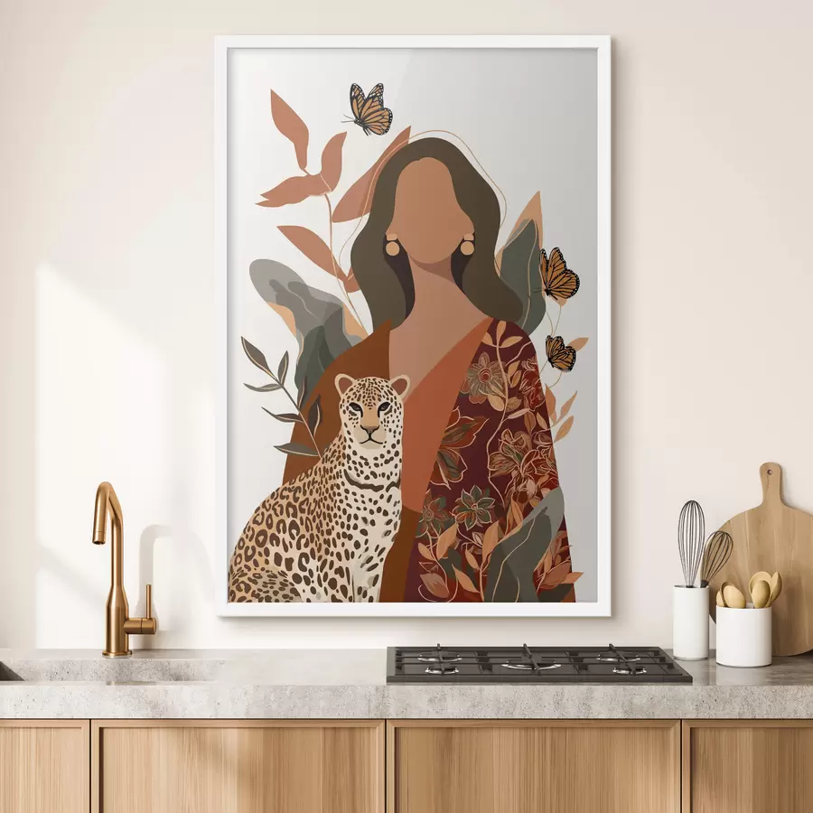 murales de pared Mujer con un conjunto estampado f48434