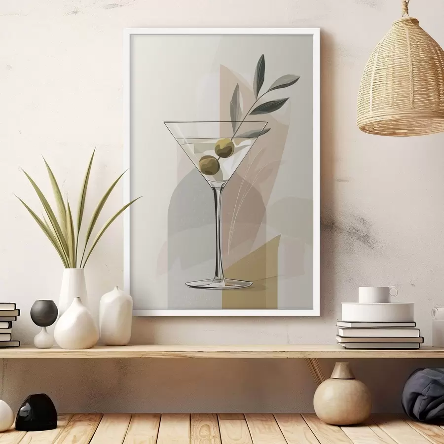 murales de pared Jarrón minimalista con rama f48437