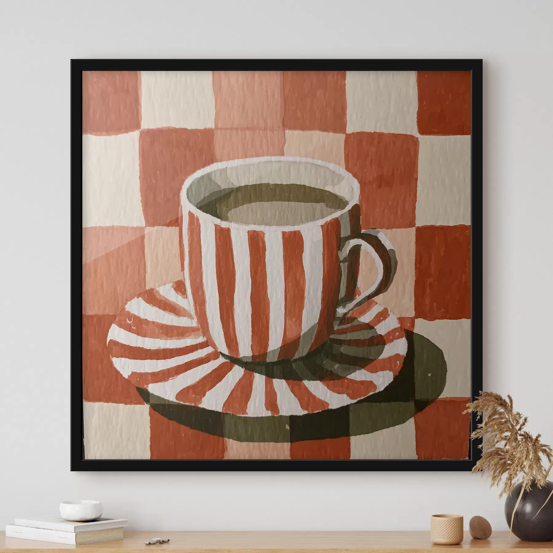 murales de pared Taza de café a rayas f48444