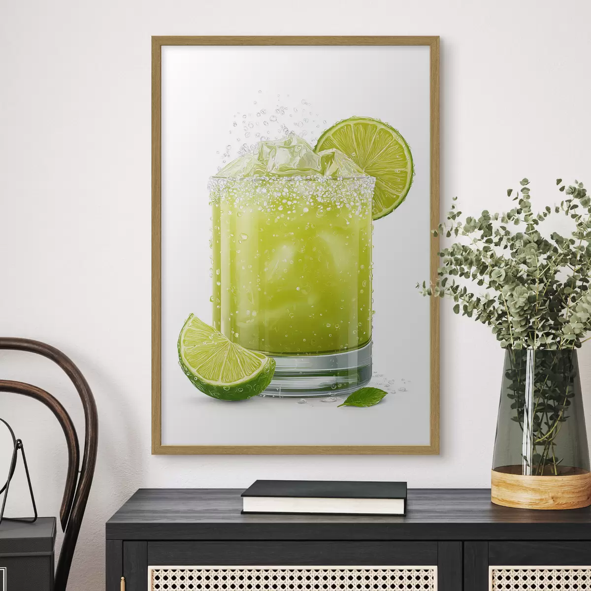 Poster Bebida de lima en vaso f48446