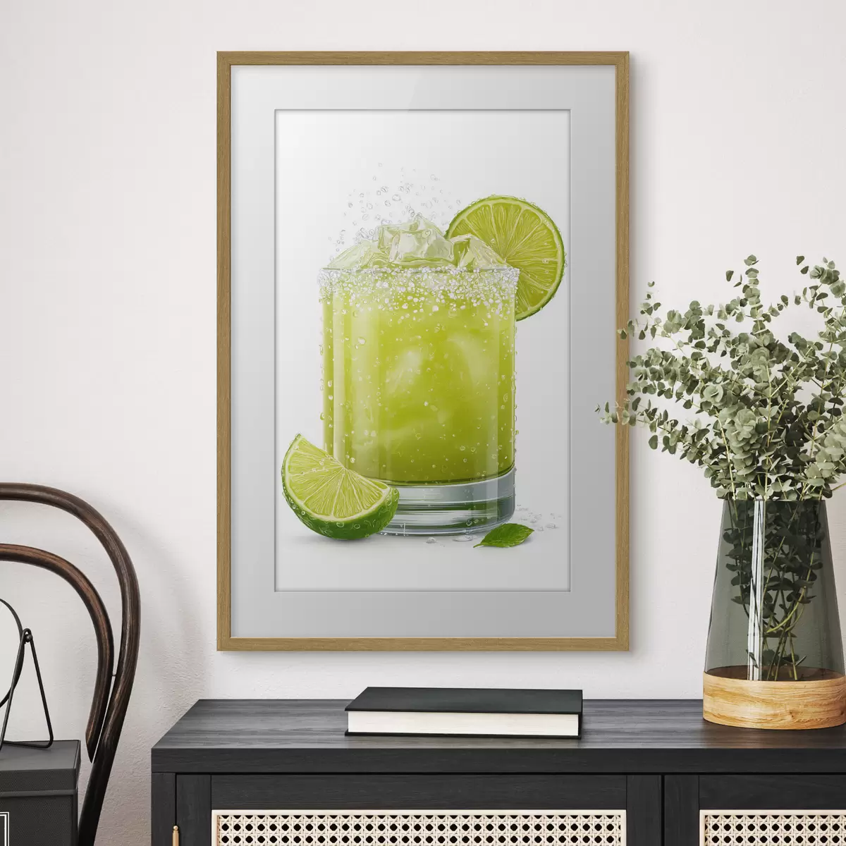 Poster Bebida de lima en vaso f48446