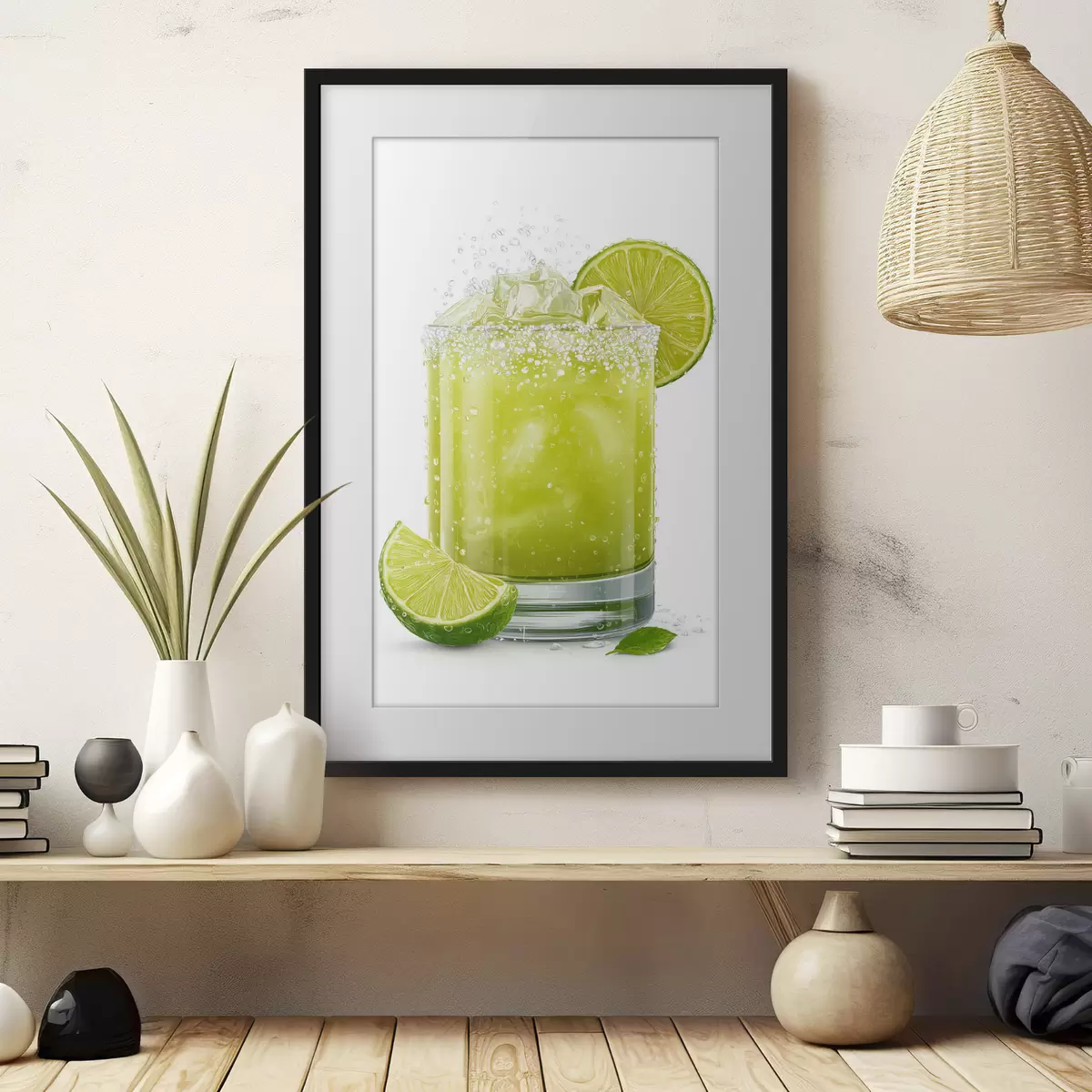 Poster Bebida de lima en vaso f48446