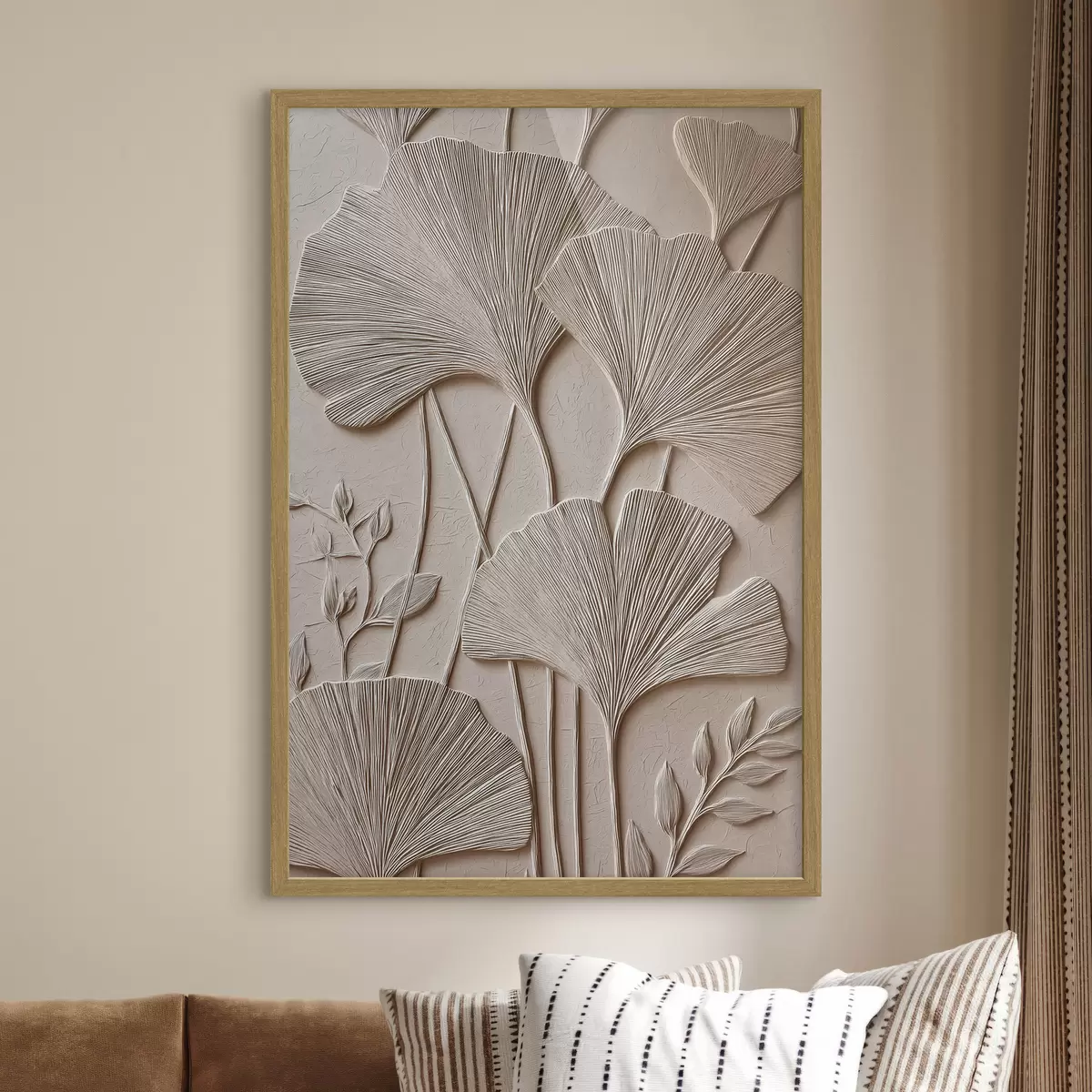 Poster Panel con motivos florales en relieve f48447