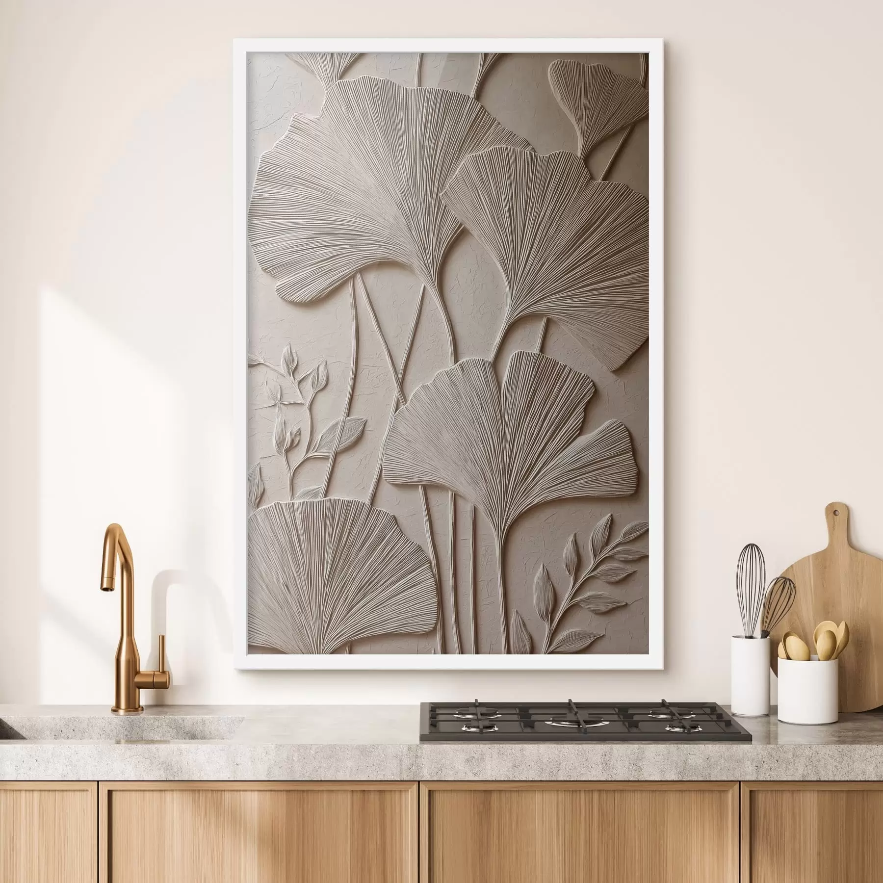 murales de pared Panel con motivos florales en relieve f48447