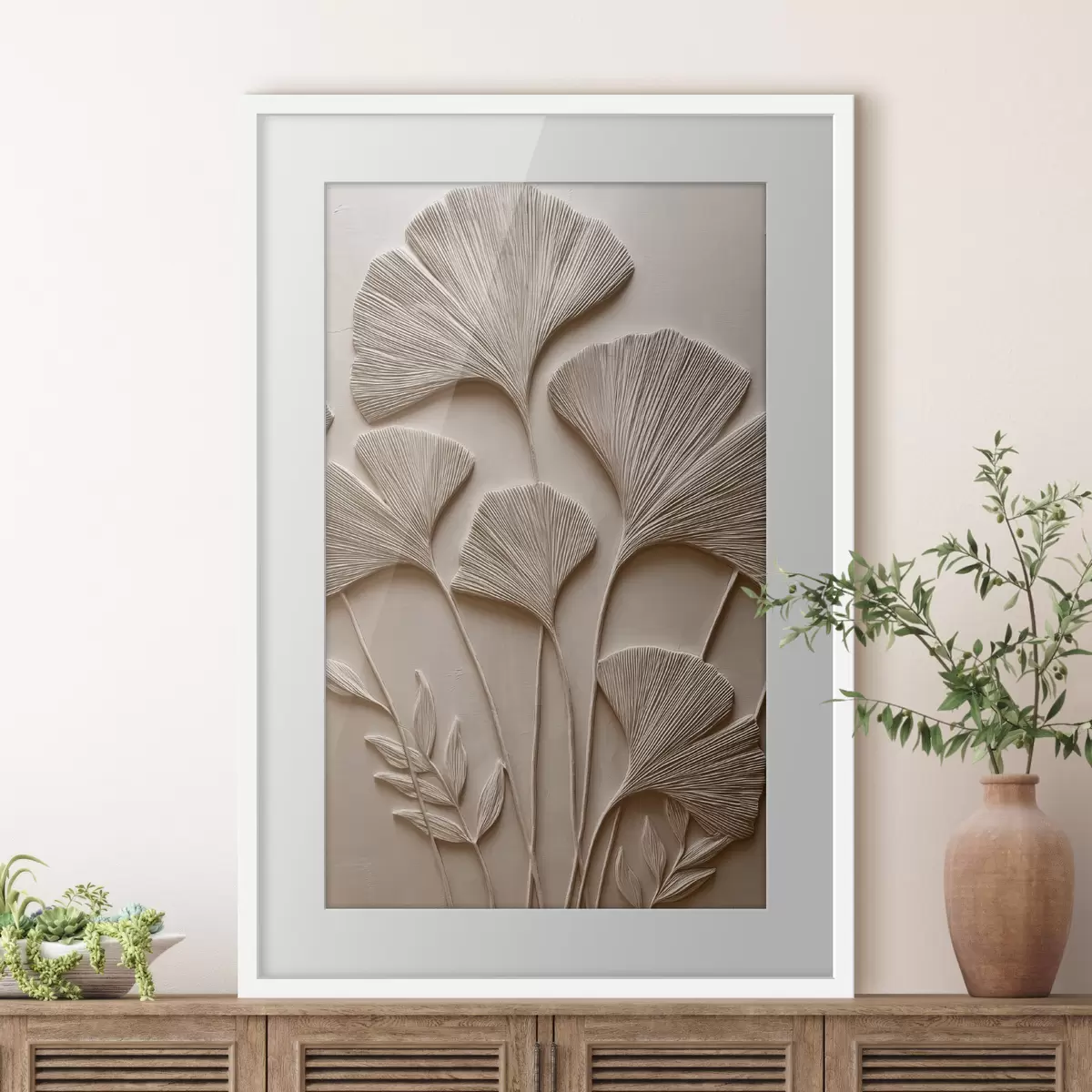 Poster Relieve decorativo de hojas f48448
