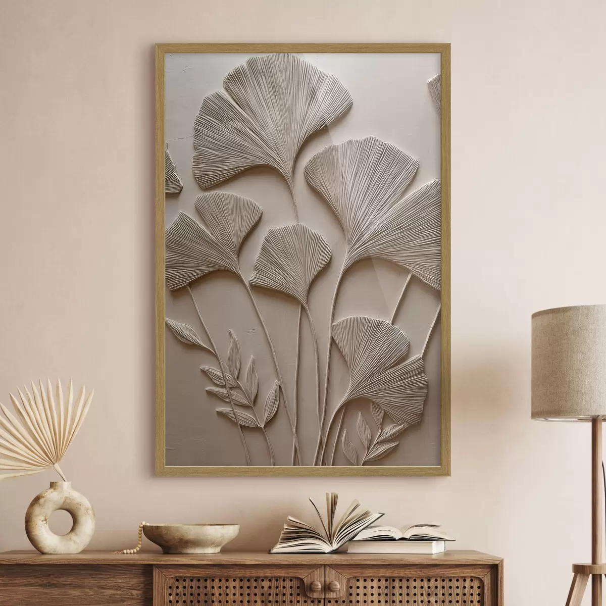 Poster Relieve decorativo de hojas f48448