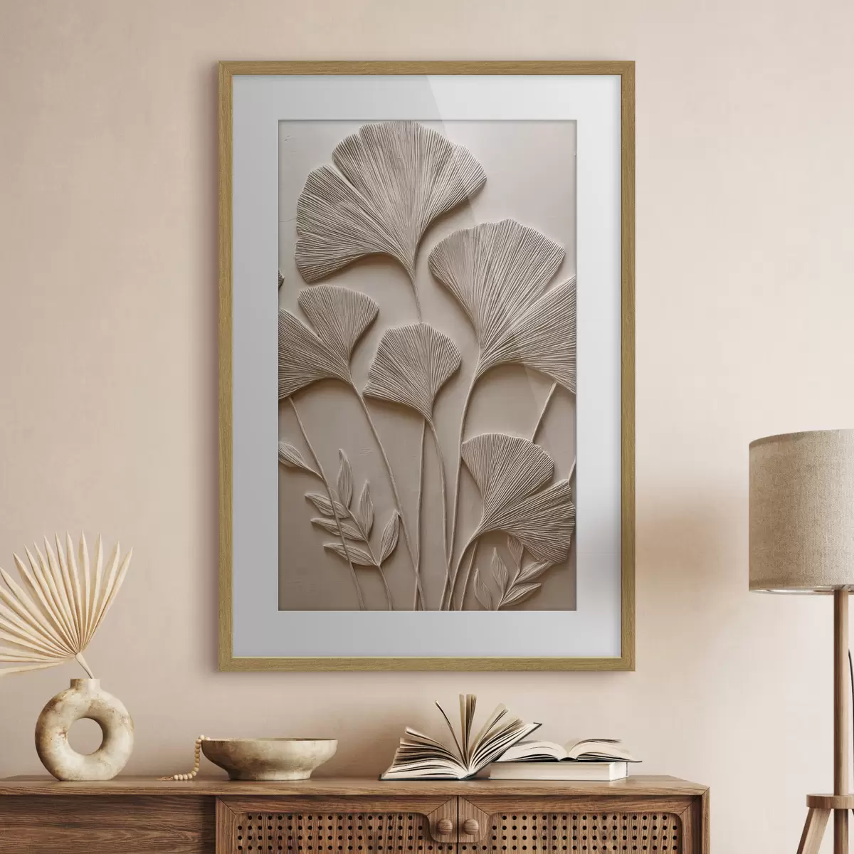 Poster Relieve decorativo de hojas f48448