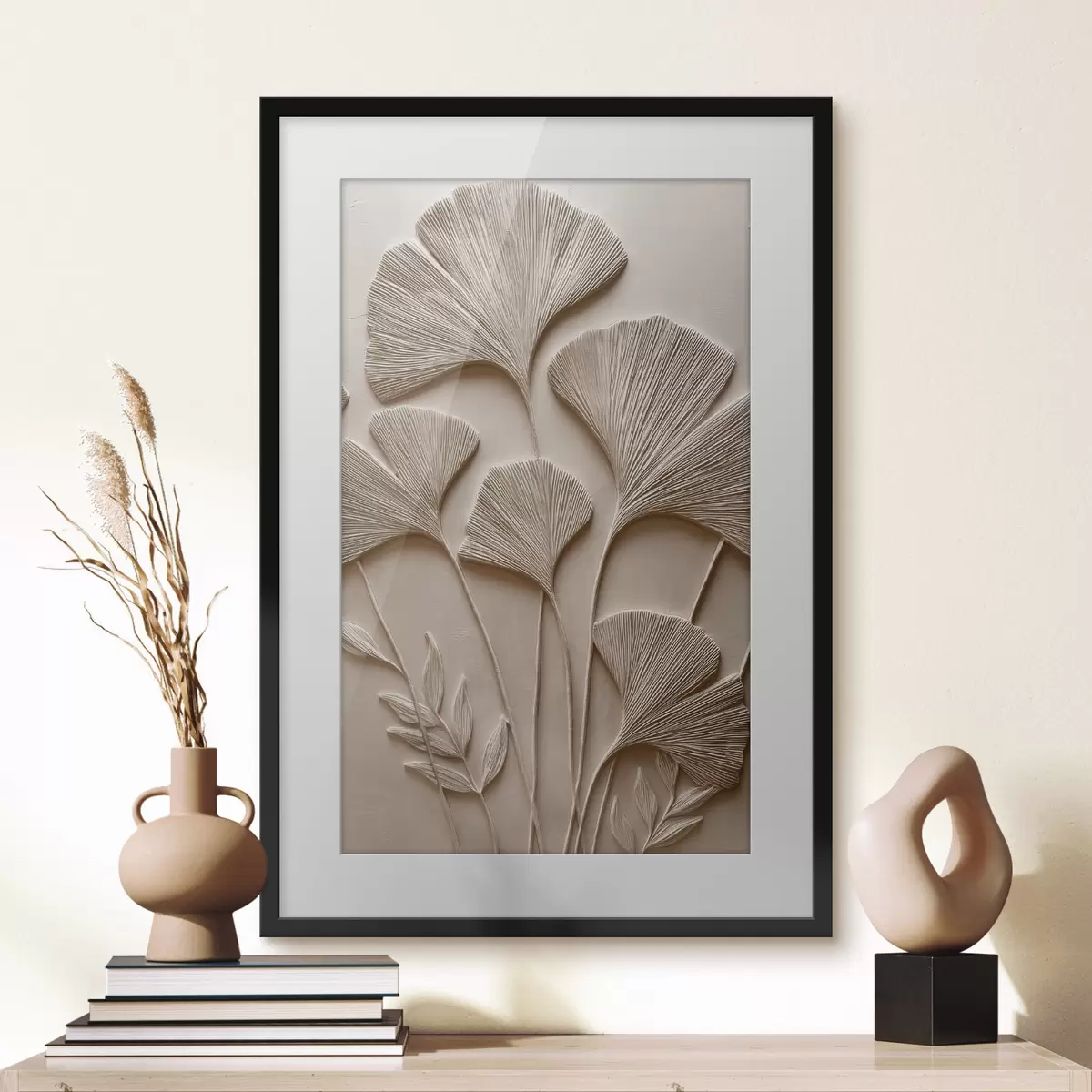 Poster Relieve decorativo de hojas f48448