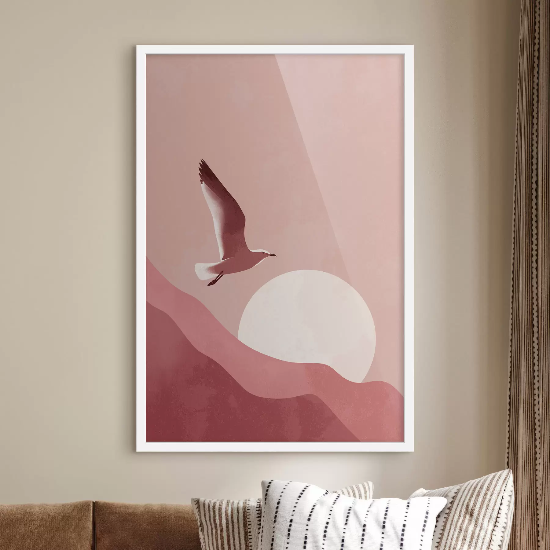 murales de pared Un pájaro en el cielo al atardecer f48453