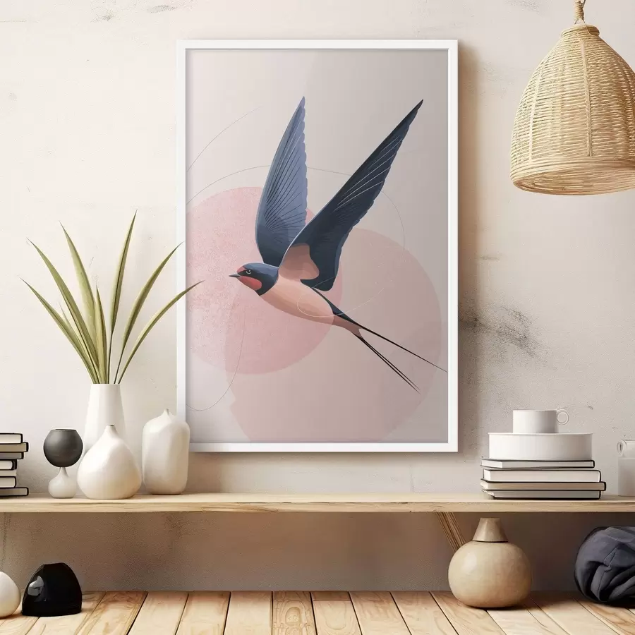 murales de pared Silueta de un pájaro volando f48456