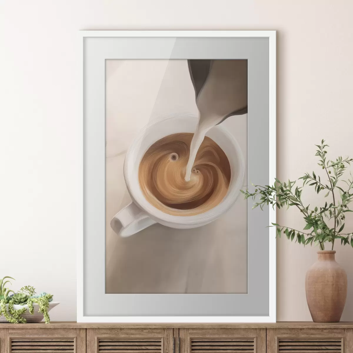 Poster Vista de cerca de una taza de café f48475