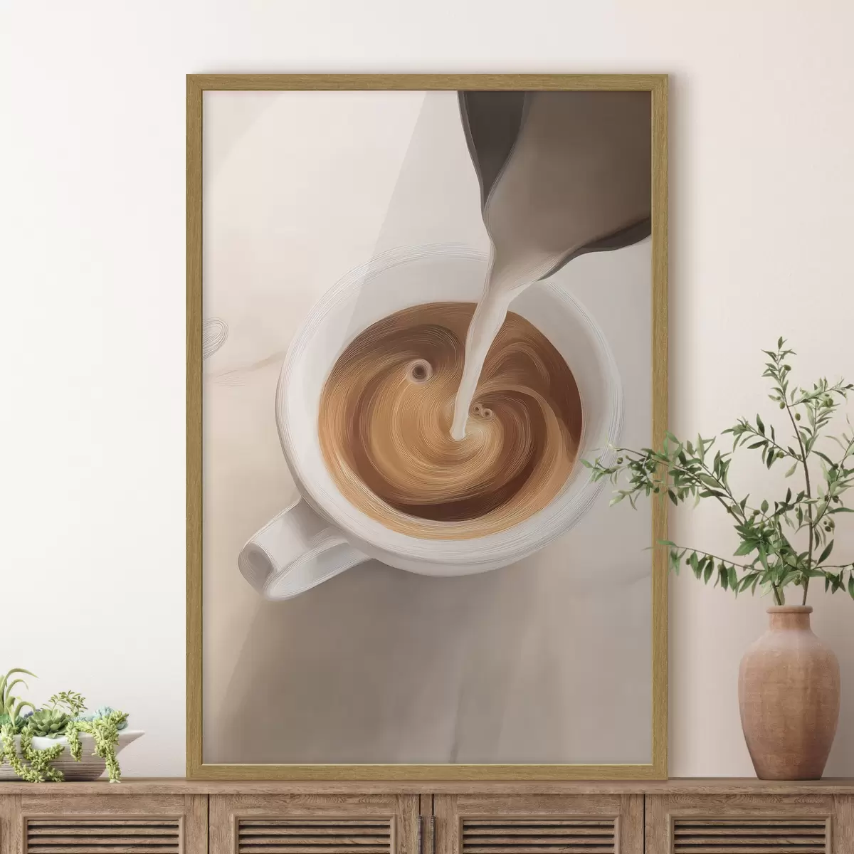 Poster Vista de cerca de una taza de café f48475