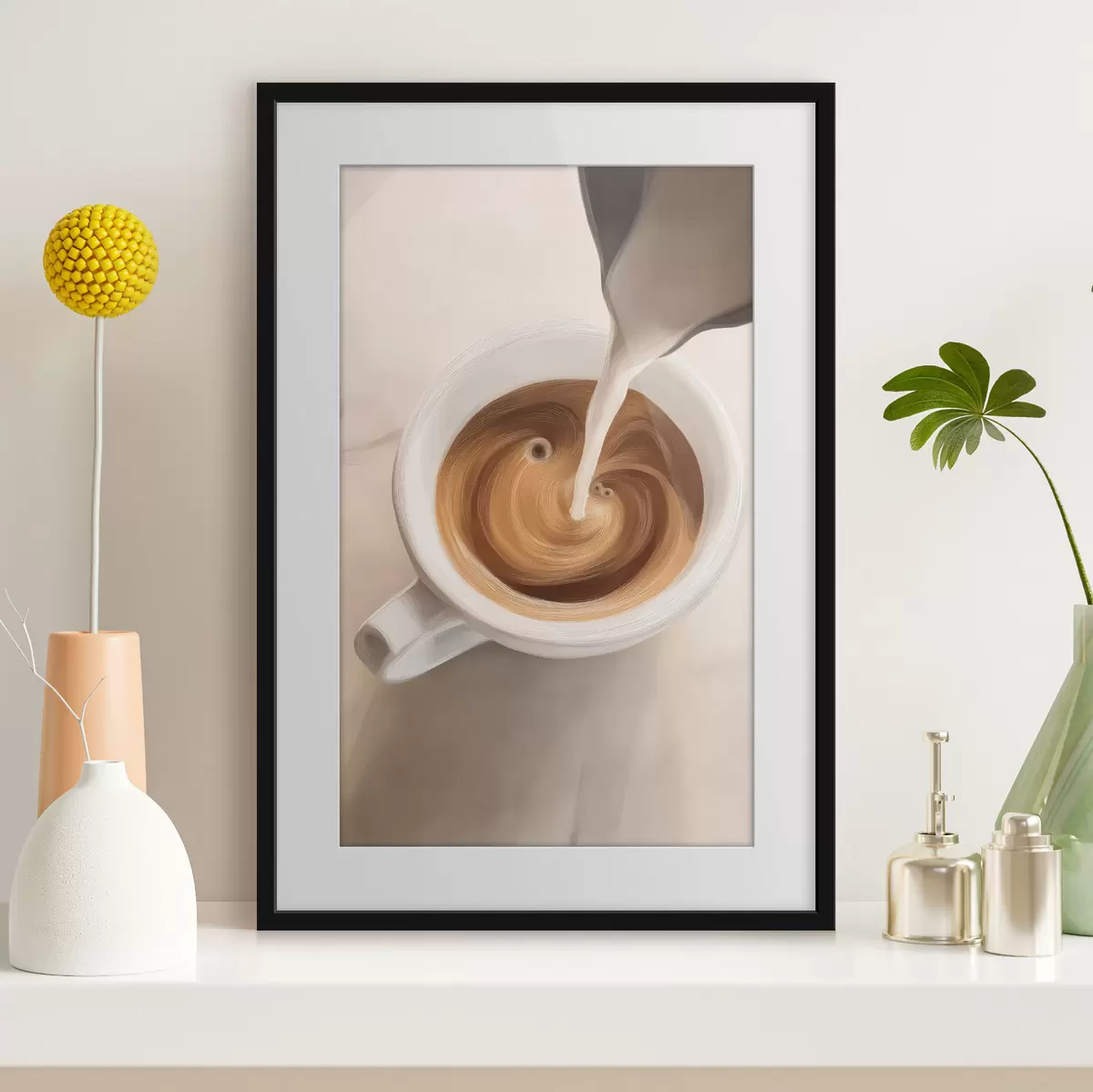 Poster Vista de cerca de una taza de café f48475