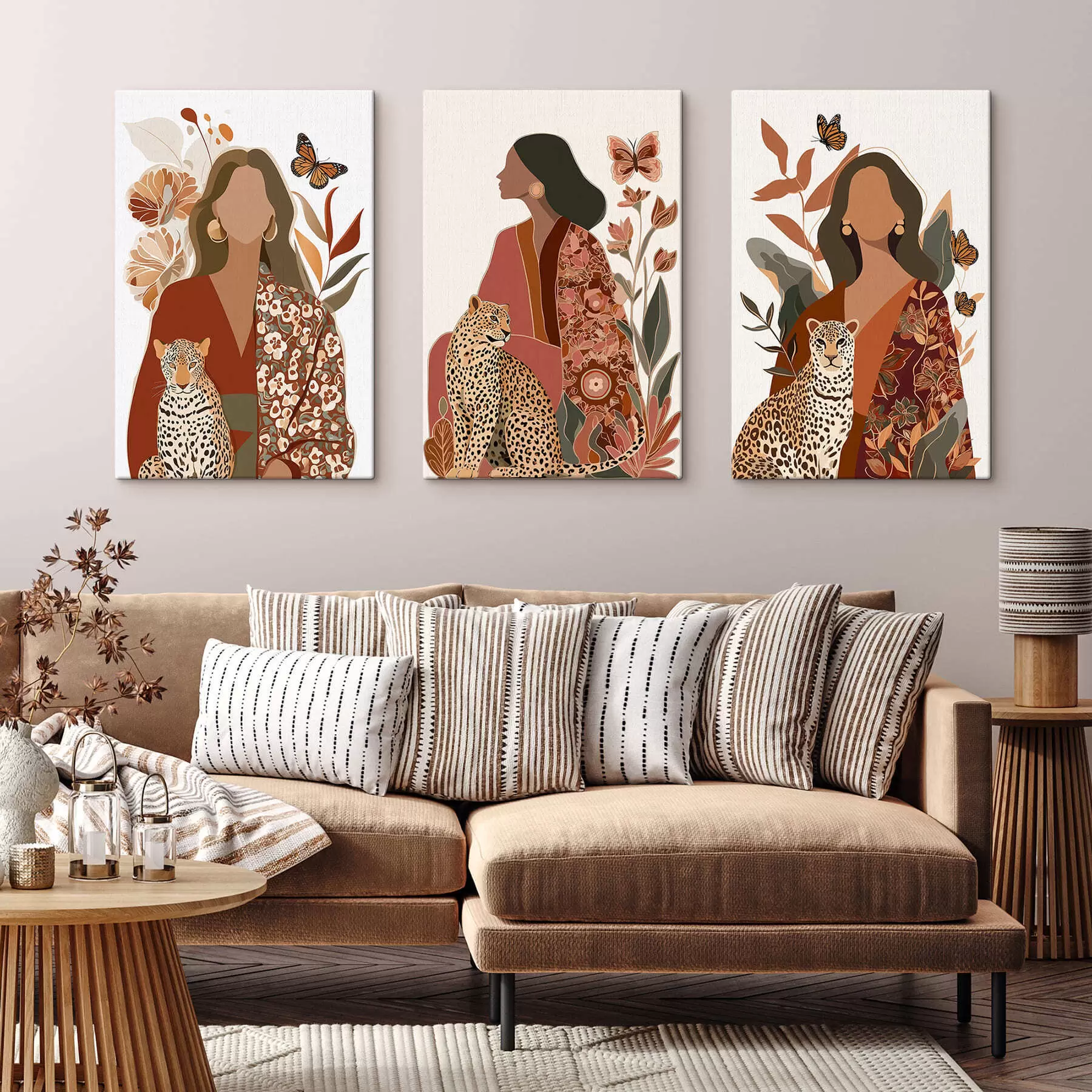 murales de pared Set de alivio botánico m30230