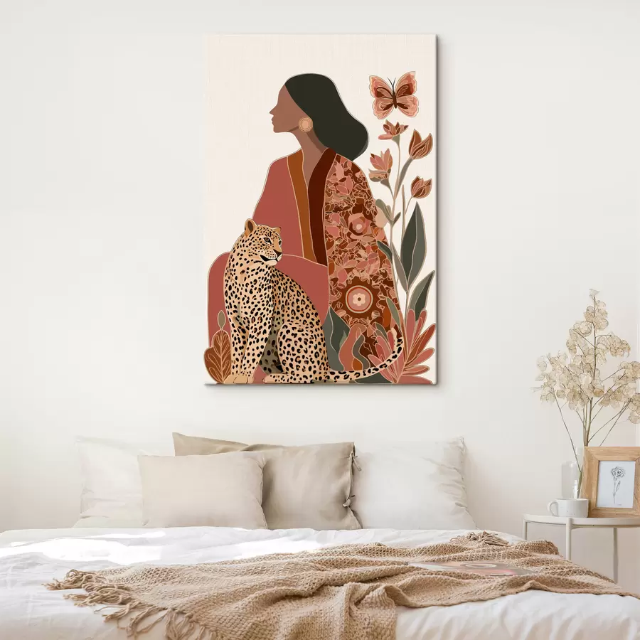 murales de pared Mujer con hojas s48433