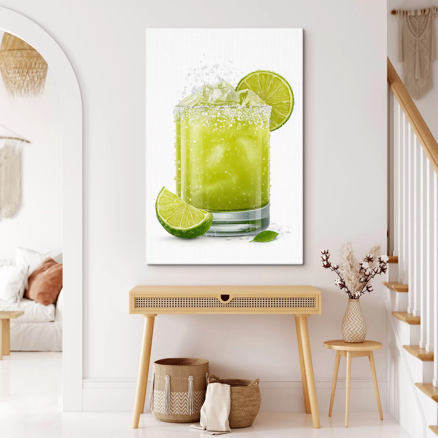 murales de pared Bebida de lima en vaso s48446