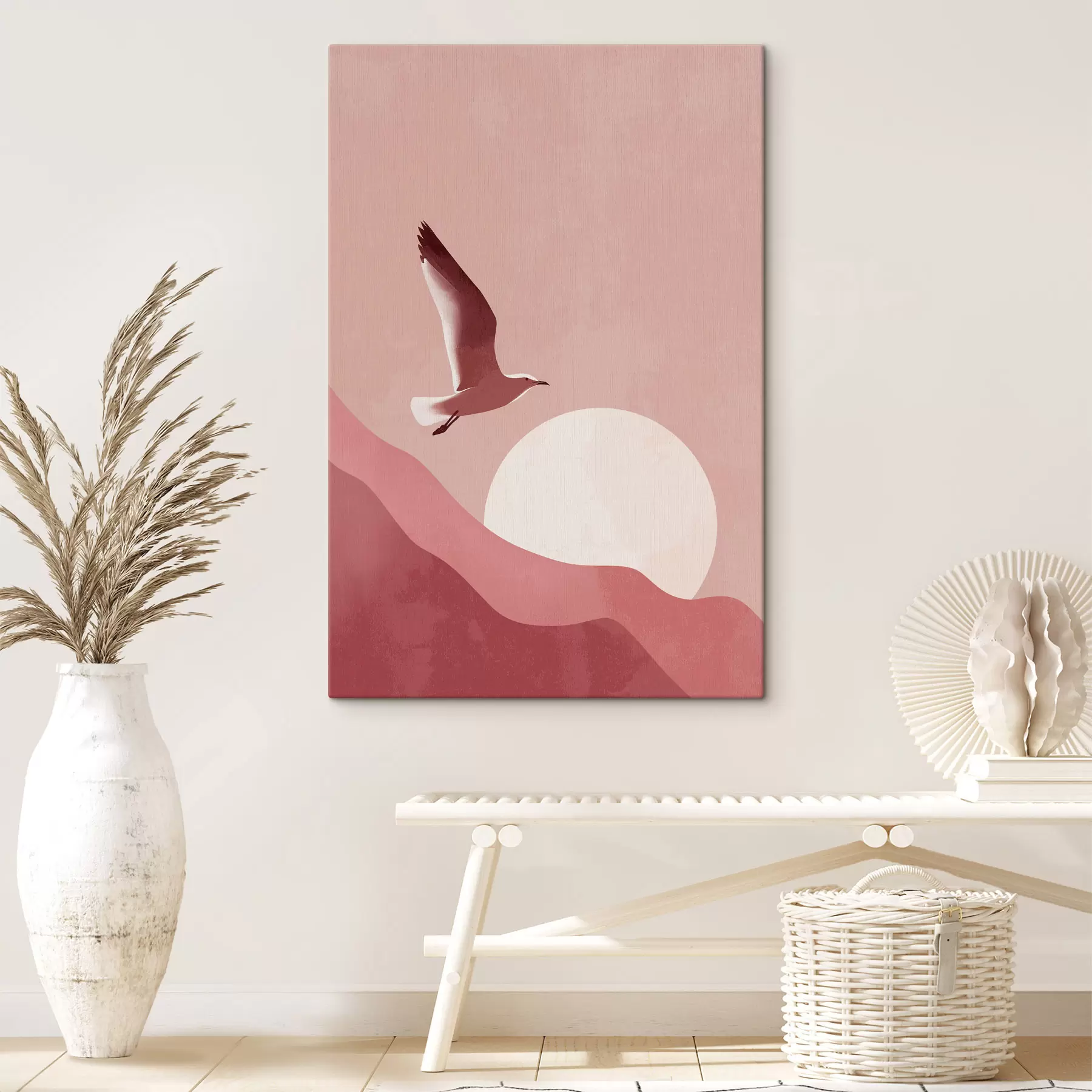 murales de pared Un pájaro en el cielo al atardecer s48453