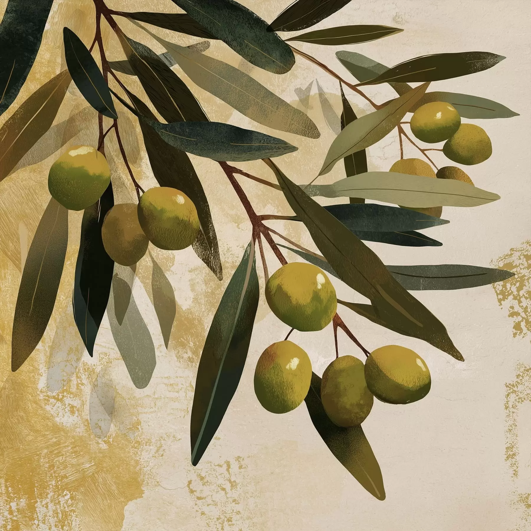 murales de pared Hojas de olivo s48464