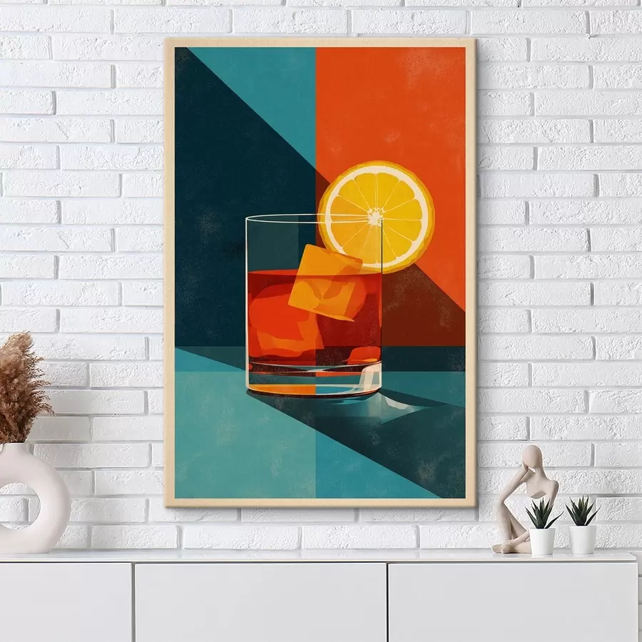 murales de pared Vaso de whisky con cítricos s48468